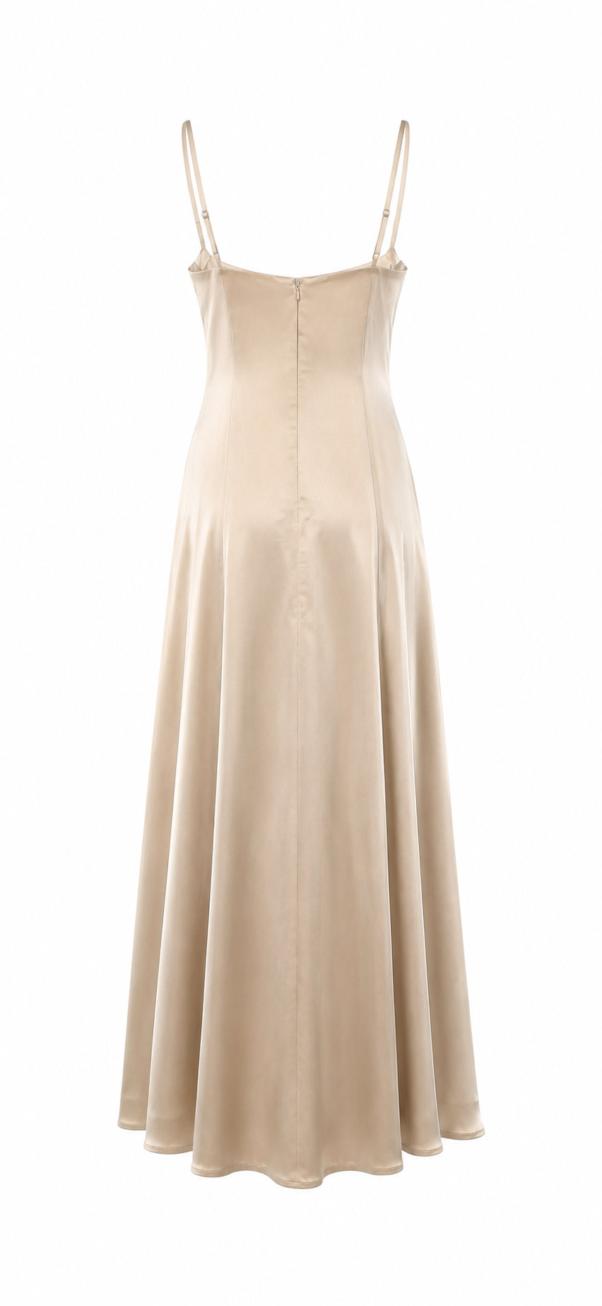 Maxi satin champagne dress