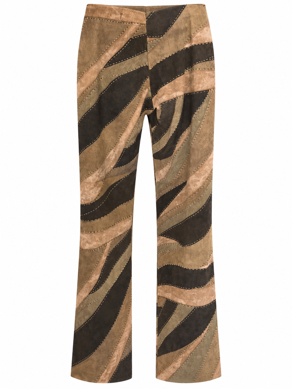 Vintage elastic patchwork pants