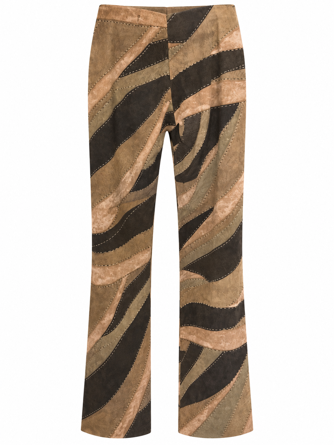 Vintage elastic patchwork pants