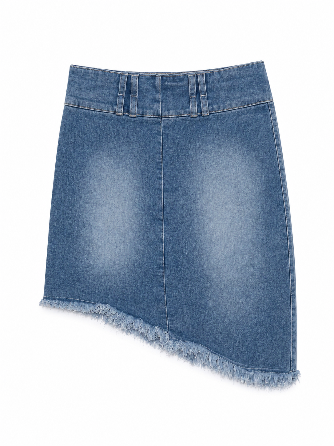 Denim mini asymmetrical skirt
