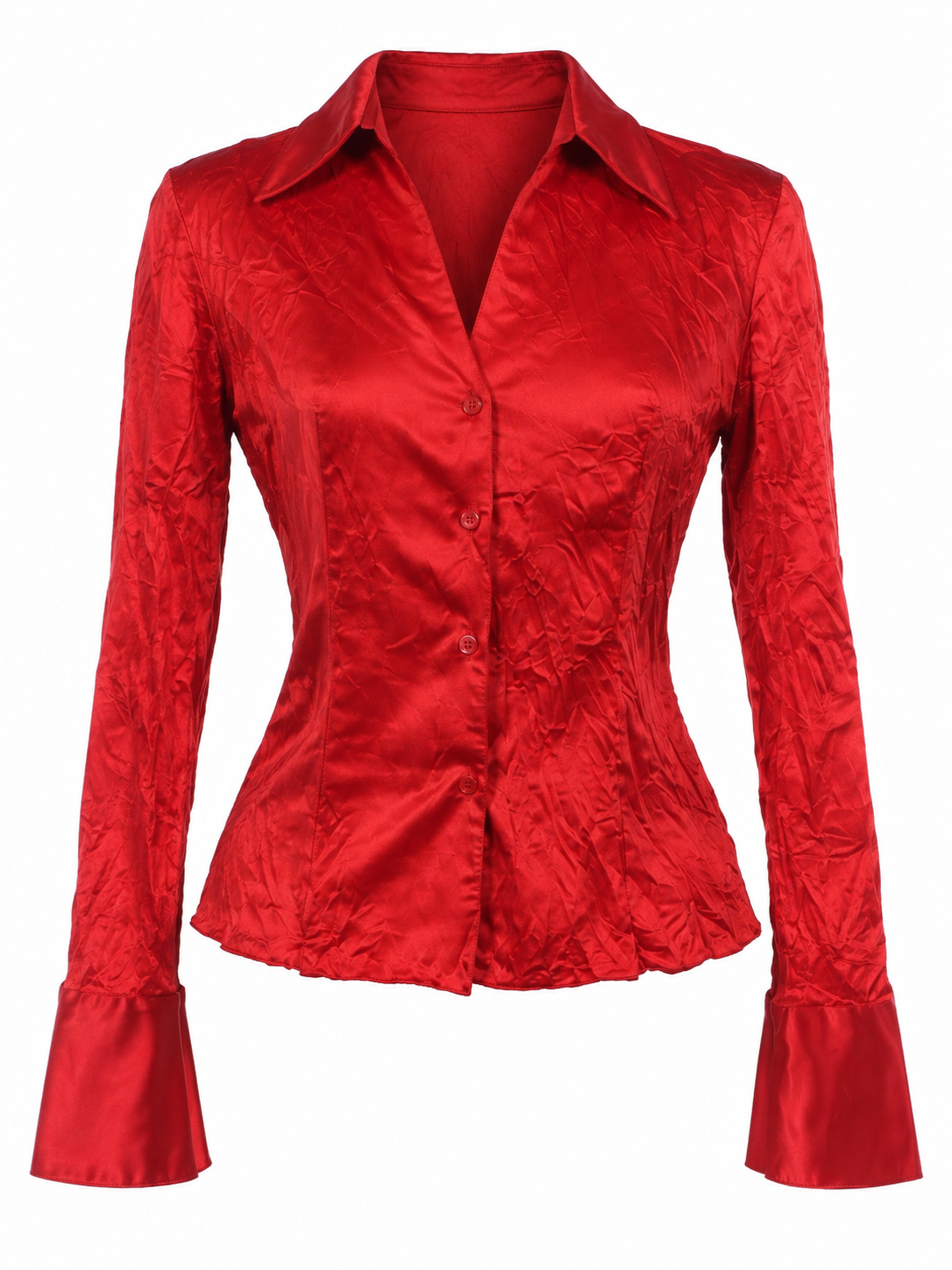 Satin fitted shirt