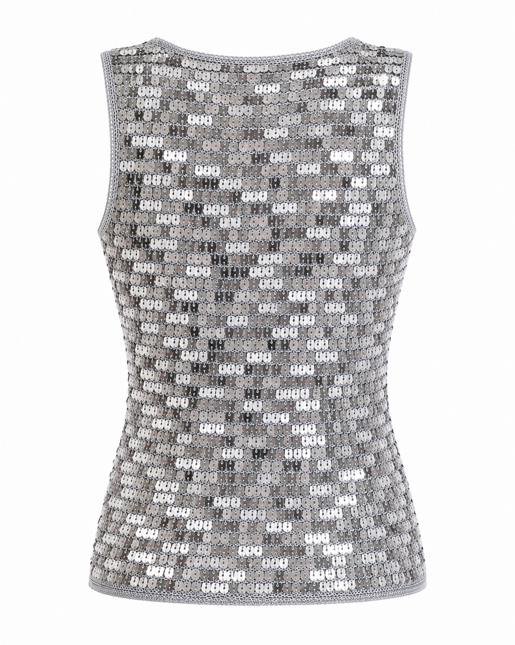 Silver crochet beaded top