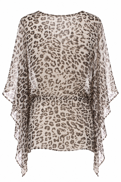 Animal printed flowy blouse