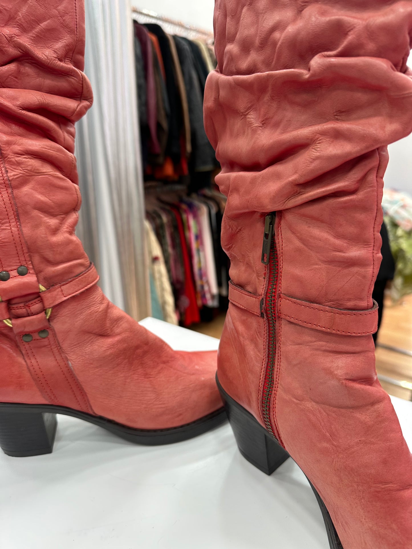 Deadstock real leather boots