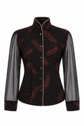 Japanese style shirt with mesh sleeves