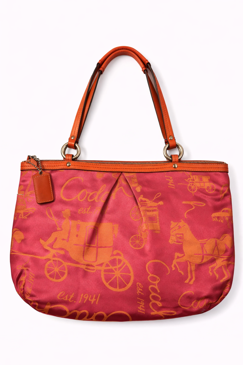 Satin canvas coach bag
