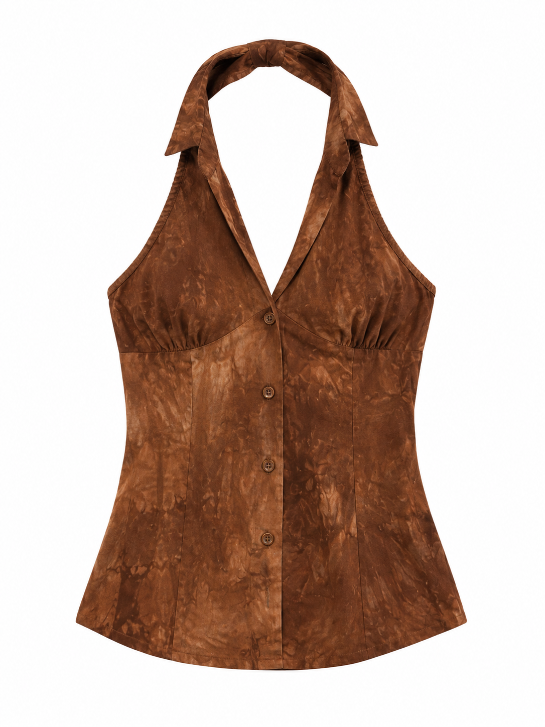 Backless elastic halter neck shirt