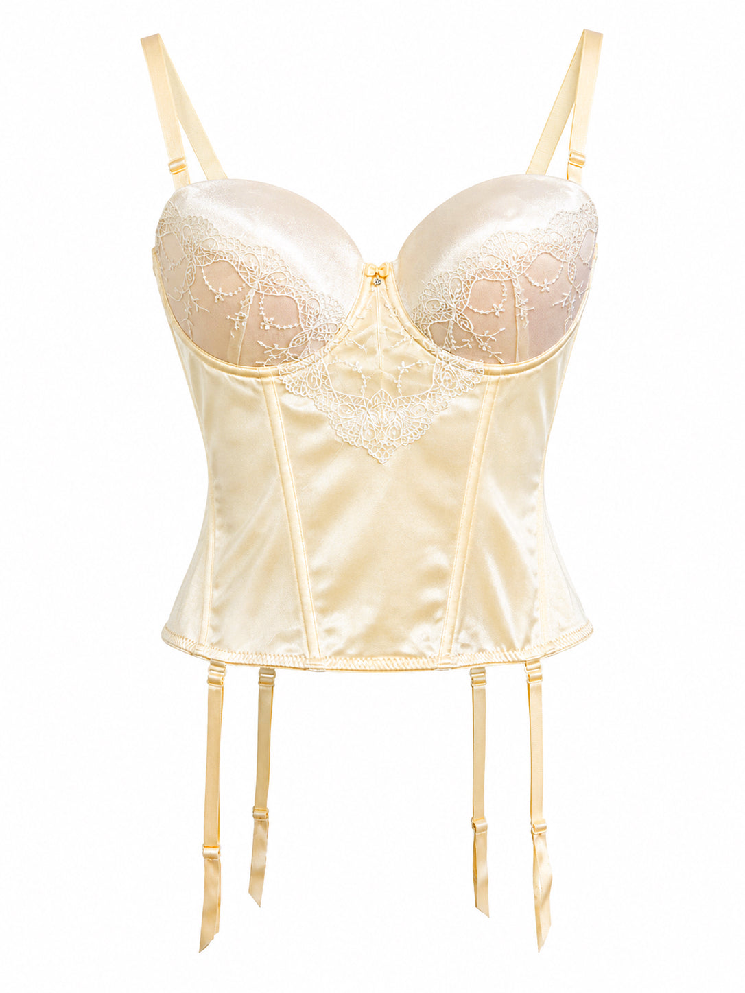 Satin pastel yellow corset