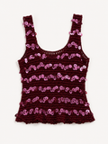 Crochet vintage sequin top