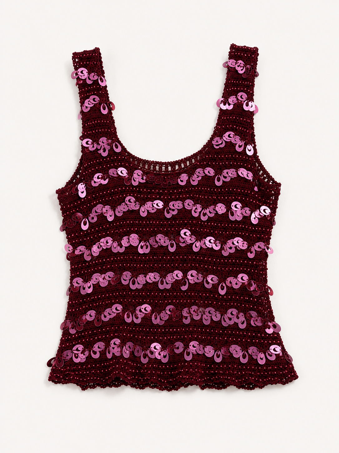 Crochet vintage sequin top