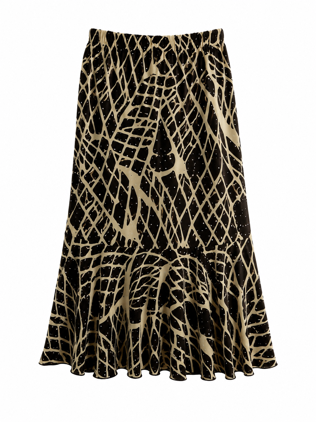 Midi asymmetrical skirt with small sequins