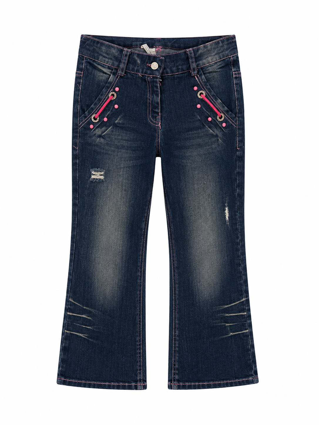 Y2K capri jeans with embroideries