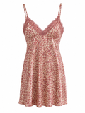 Pastel pink leopard slip dress