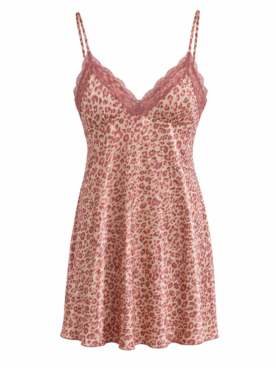 Pastel pink leopard slip dress