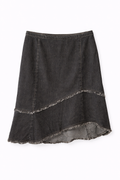 Midi asymmetrical denim skirt