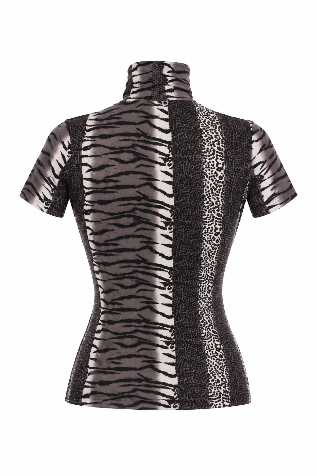 Tiger print turtleneck blouse
