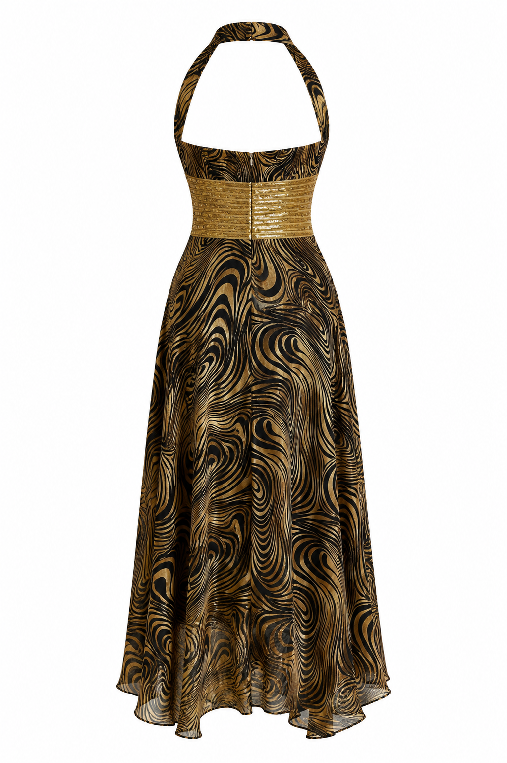Backless halter neck dress