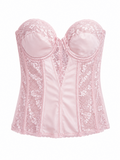 Pink lace & satin corset