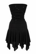Strapless dress with sequins