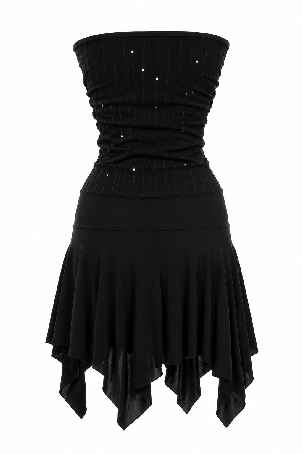 Strapless dress with sequins