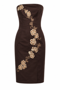 Vintage strapless embroidered dress