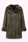 Vintage real leather & fur coat