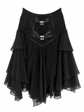 Elastic black skirt with metal details