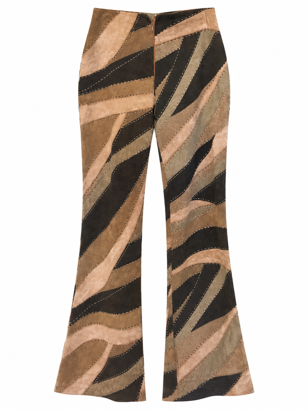 Vintage elastic patchwork pants