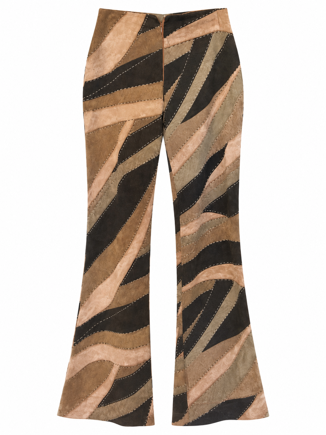 Vintage elastic patchwork pants