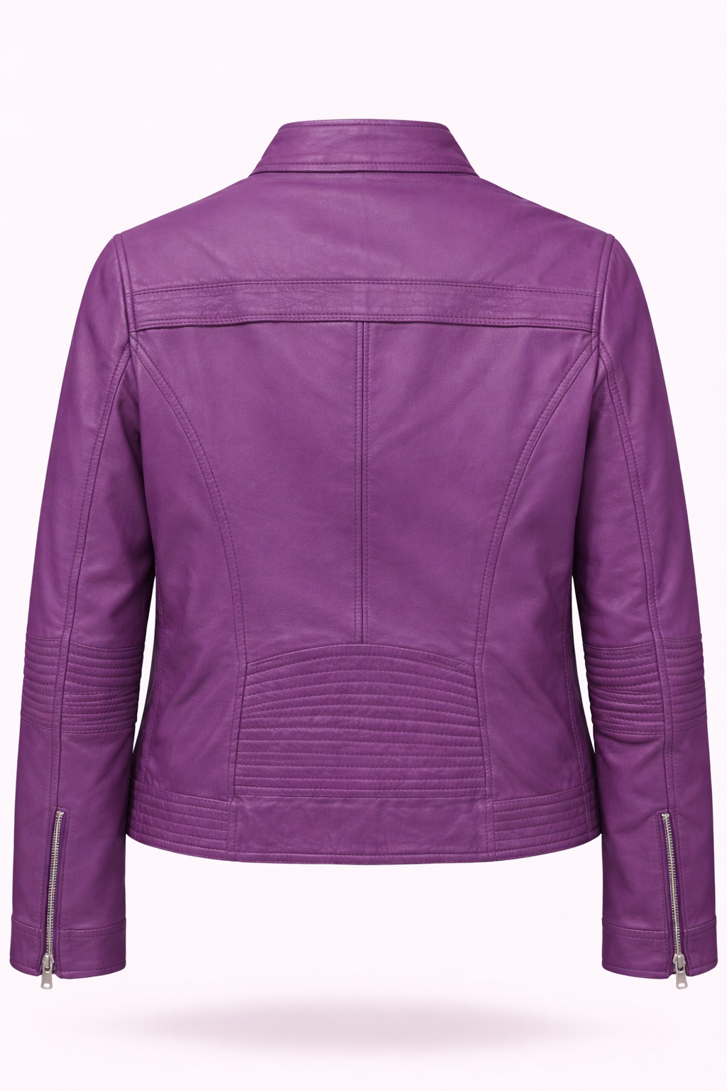 Lilac / purple leather biker jacket