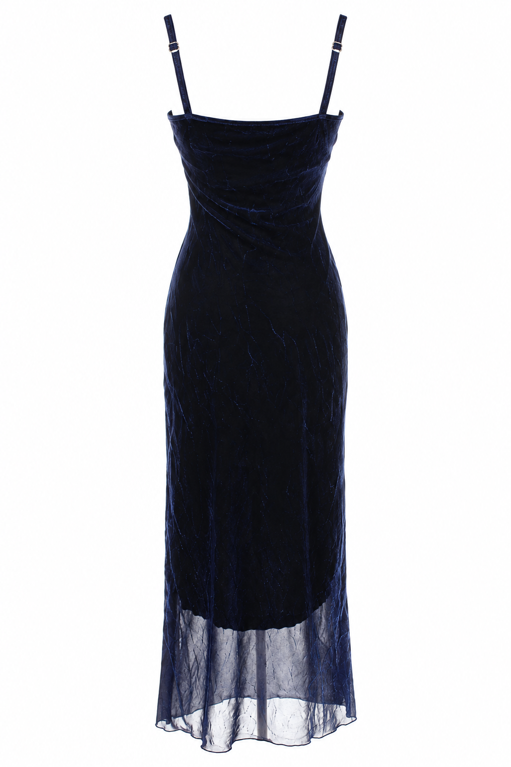Maxi double layered metallic / shimmery blue dress