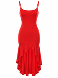 Asymmetrical red dress