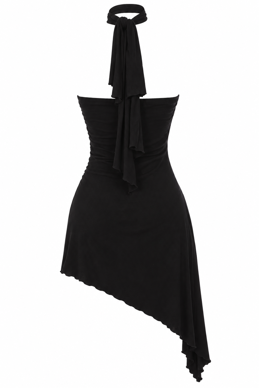 Mini asymmetrical dress with hoop
