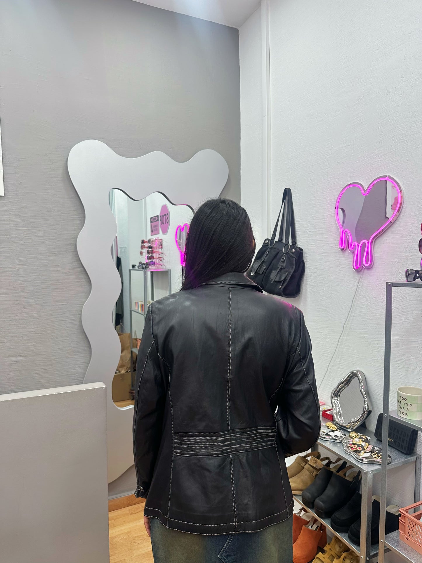 Black leather jacket