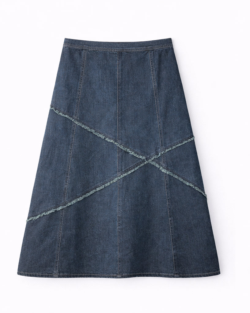 Maxi vintage denim skirt