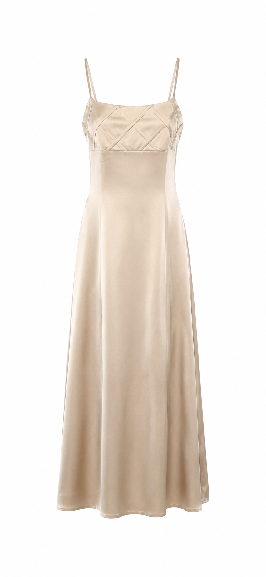 Maxi satin champagne dress