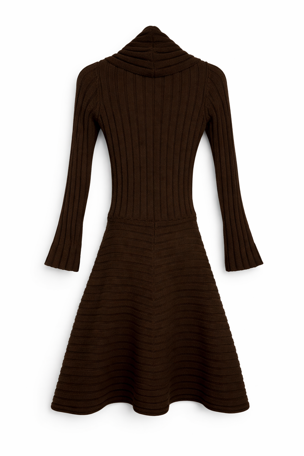 Knitted draped collar dress