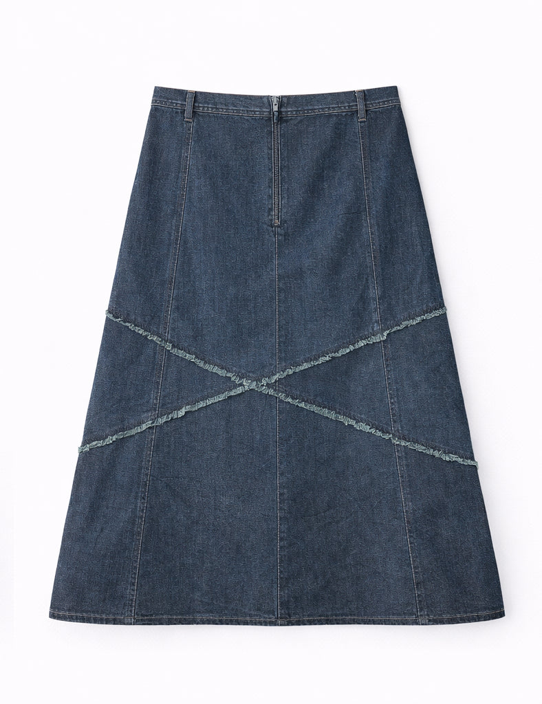 Maxi vintage denim skirt