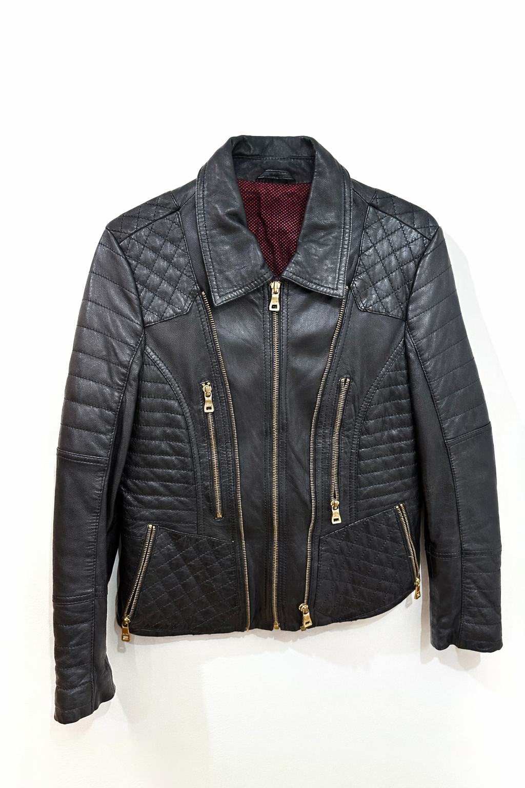 Leather biker jacket