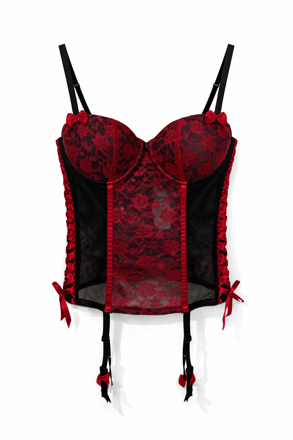 Vintage red lace corset