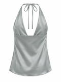 Halter neck - bacless satin top