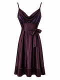 Satin dress with sequins