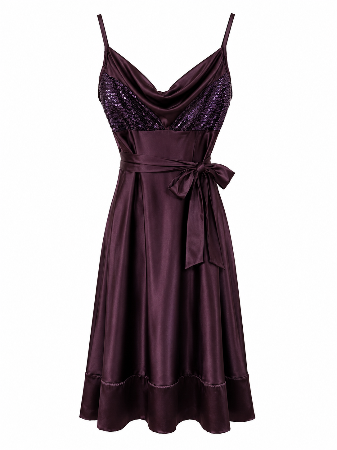 Satin dress with sequins