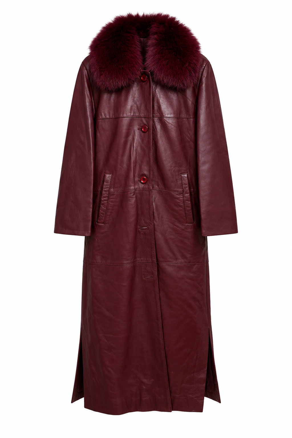 Maxi real leather coat