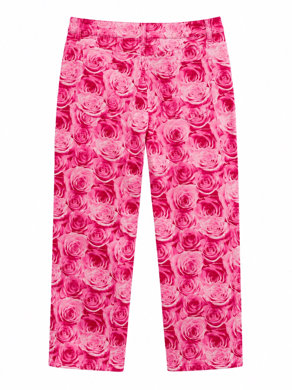 Rose pattern capri pants