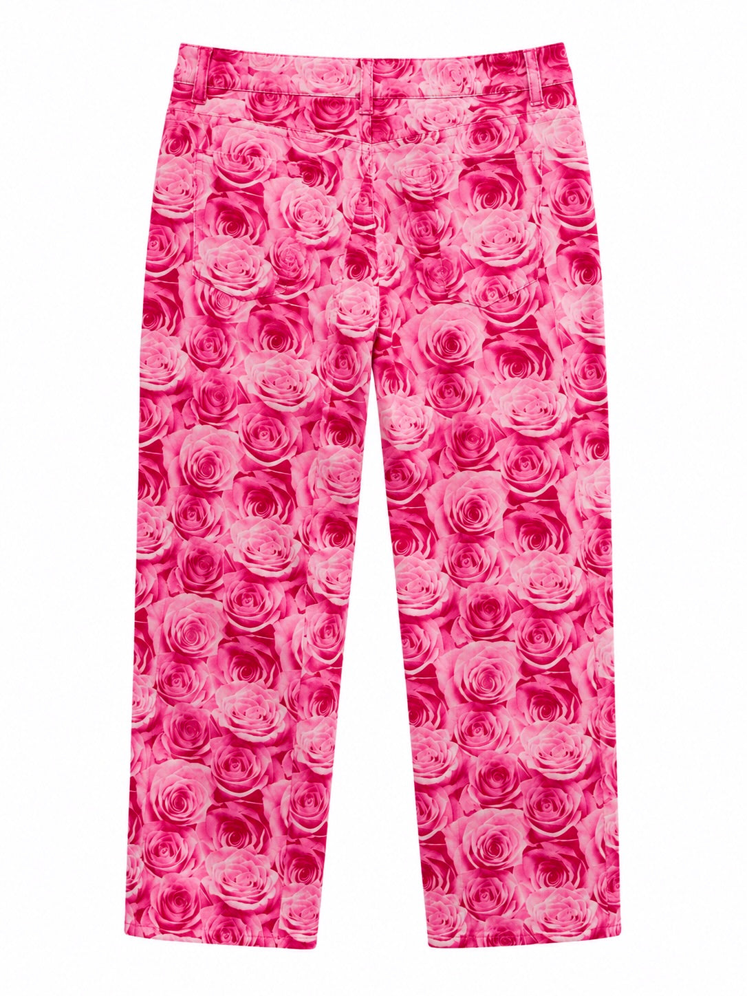 Rose pattern capri pants