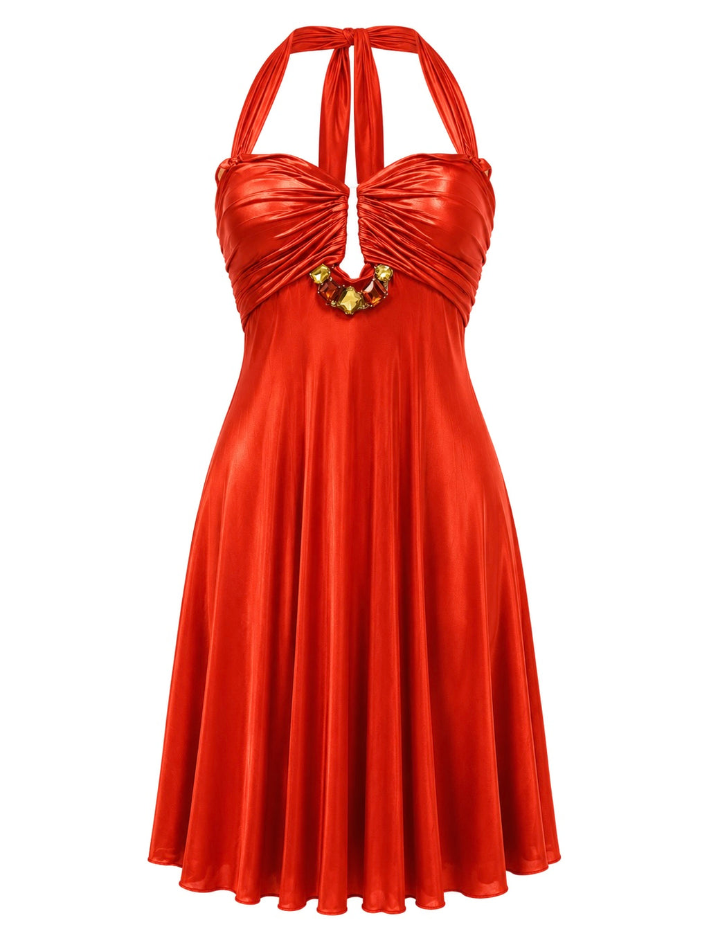 Cinema corset fit halter neck dress