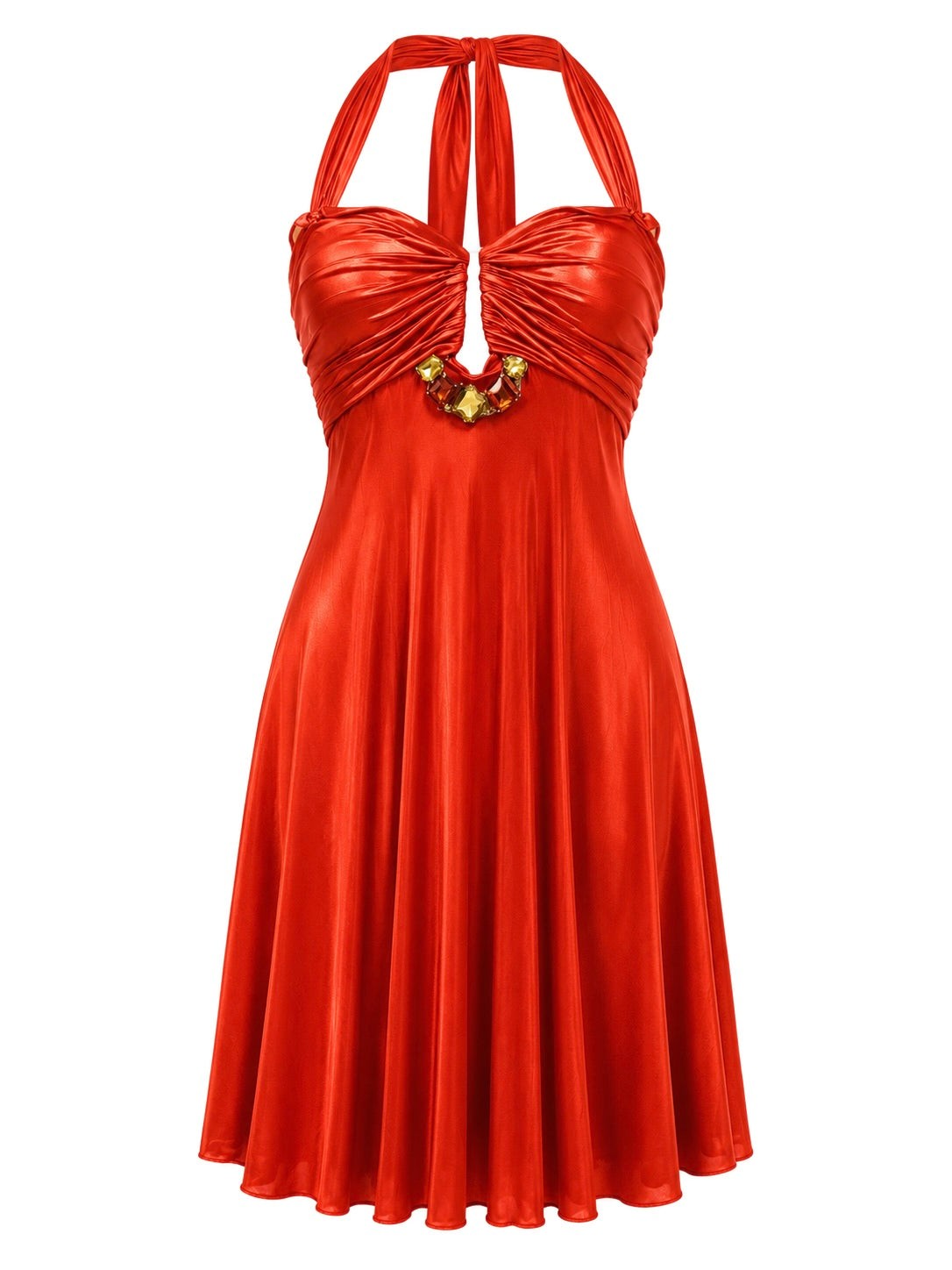 Cinema corset fit halter neck dress