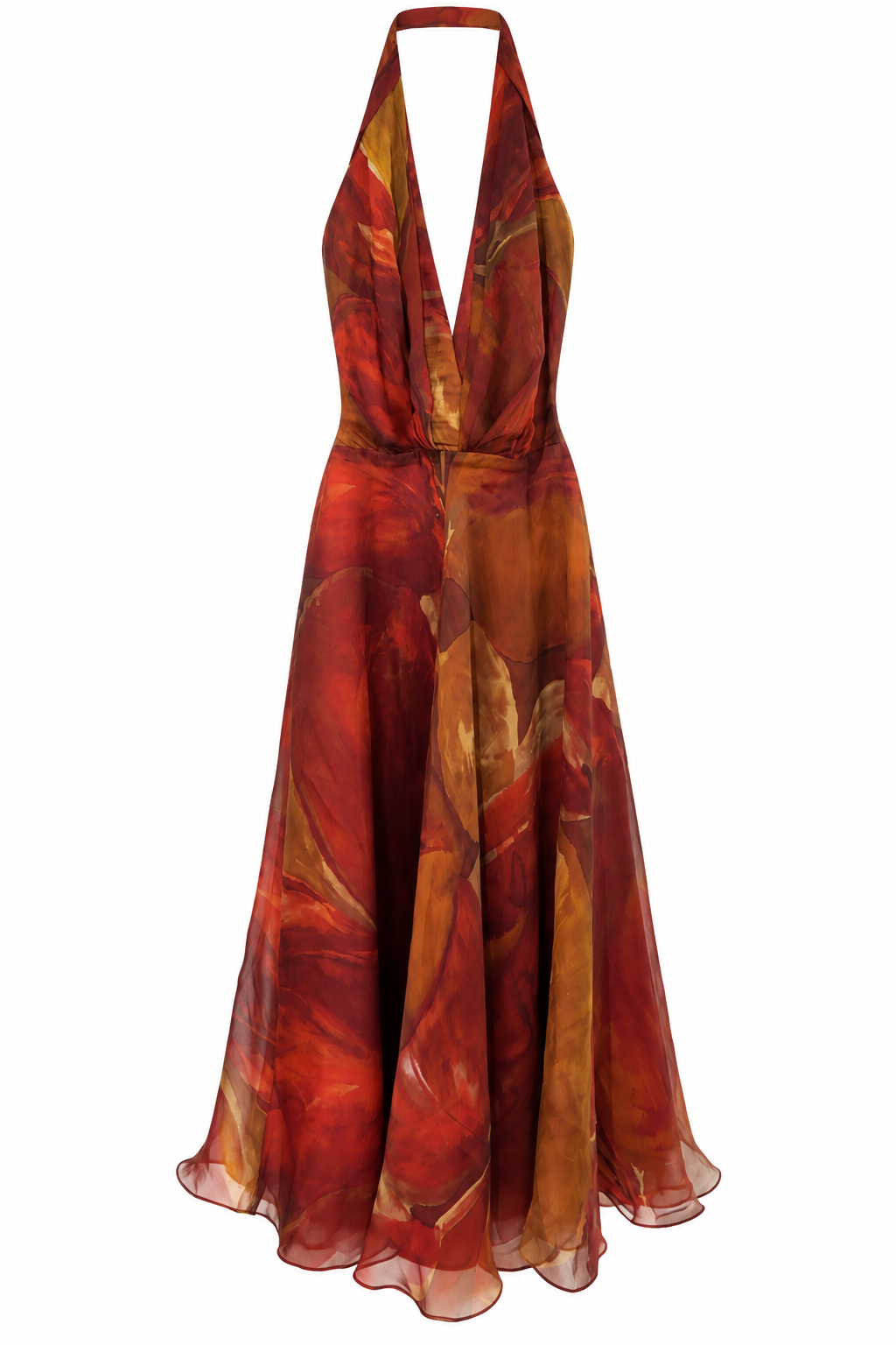 100% silk backless midi dress