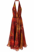 100% silk backless midi dress